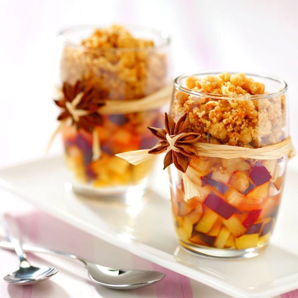 Crumble pommes épices en verrine