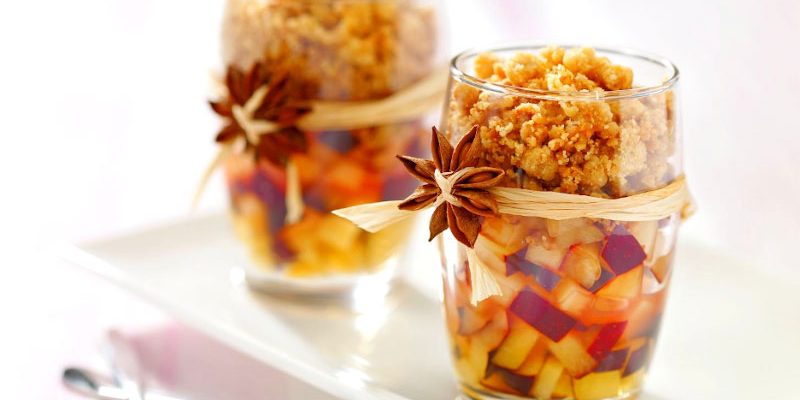 Crumble pommes épices en verrine