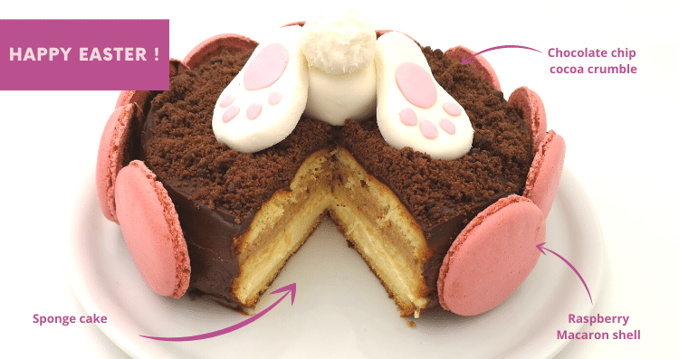 Chocolat sponge cake & macaron & chocolate crumble - La Cigale Dorée